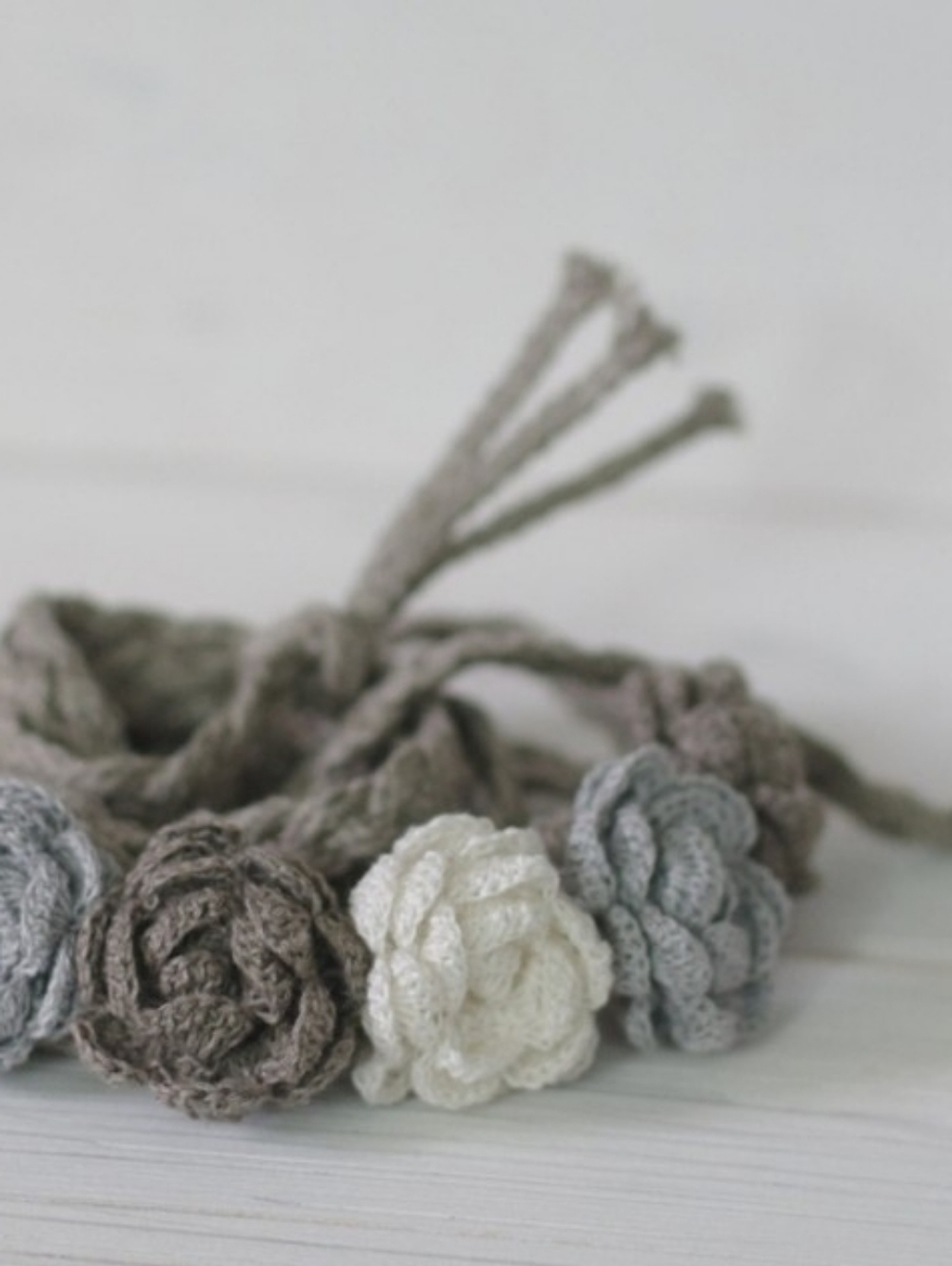New Knock Knock Linen Handmade Crochet Floral Belt Head Band - Picture 11 of 12